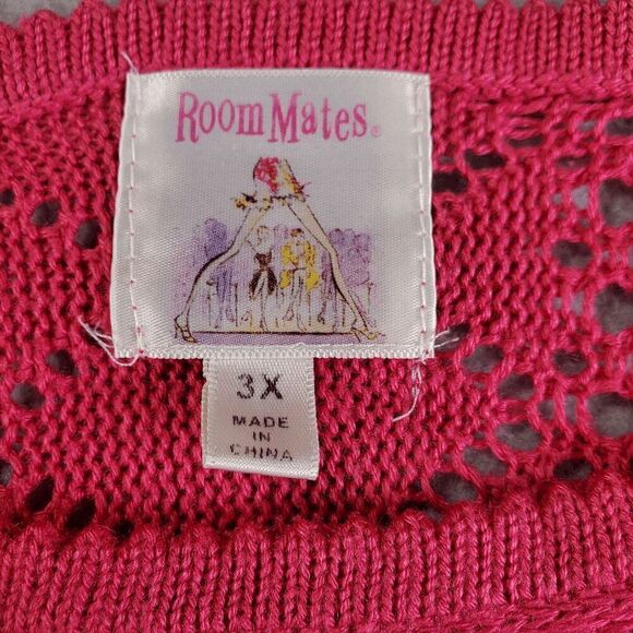 Roommates Sweater Womens 3x Pink Knit Sleeveless Pullover - Picture 8 of 11